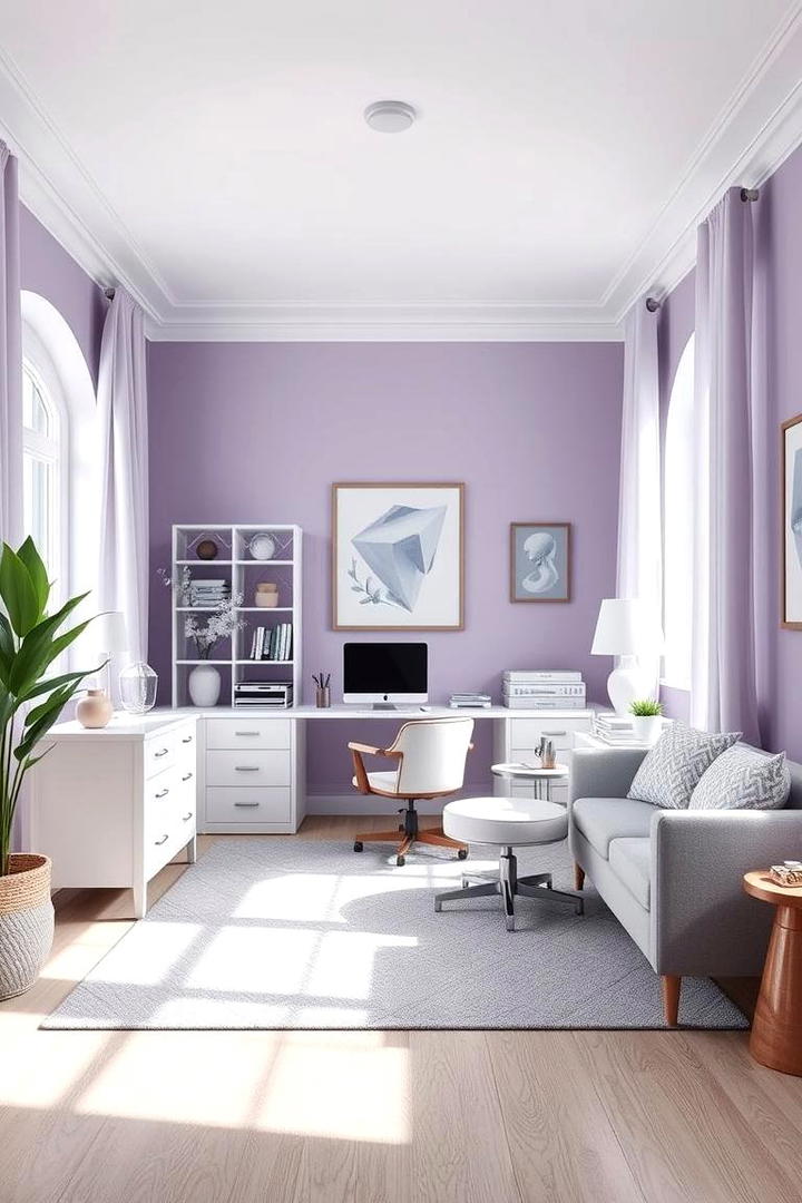 Calming Lavender Touch - 30 Home Office Paint Colors