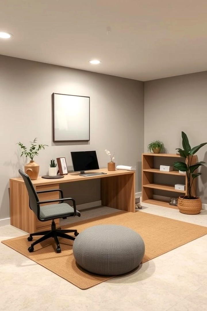 Calming Zen Work Space - 30 basement office ideas