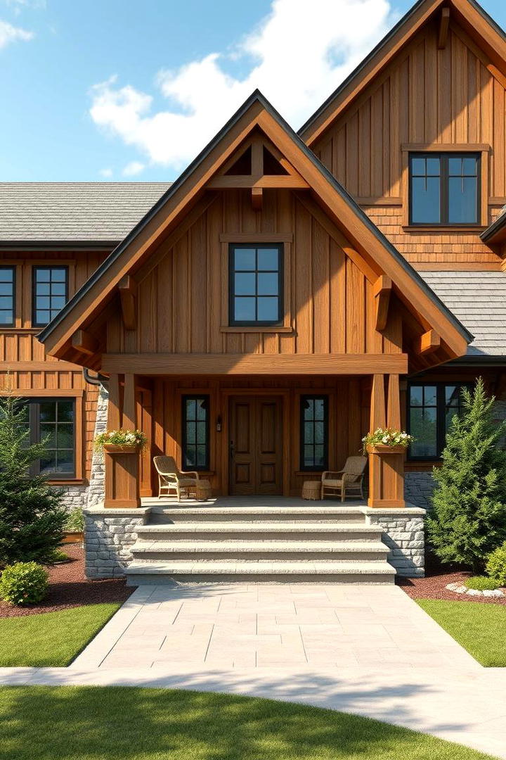 Carved Oak Detailing - 30 Brown Exterior House Colors