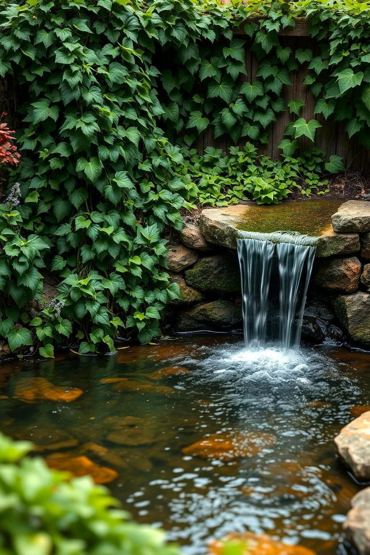 Cascading Ivy Pond - 30 Backyard Pond Ideas