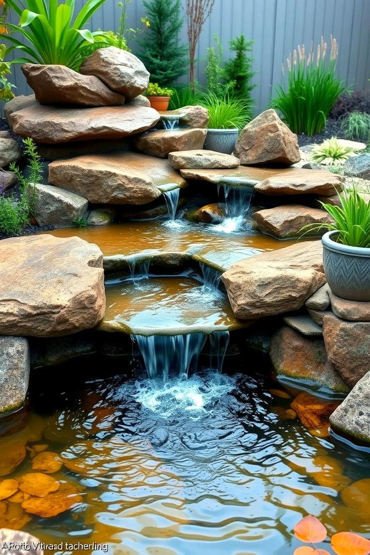 Cascading Rockwater Pond - 30 Backyard Pond Ideas