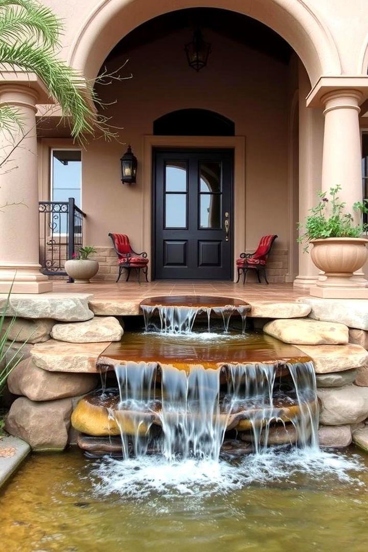 Cascading Water Features - 30 spanish style front porch ideas