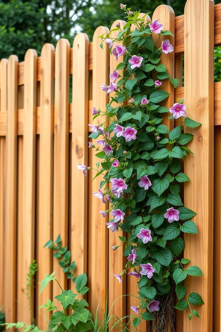 Cedar Fence with Climbing Plants - 30 Cedar Fence Ideas