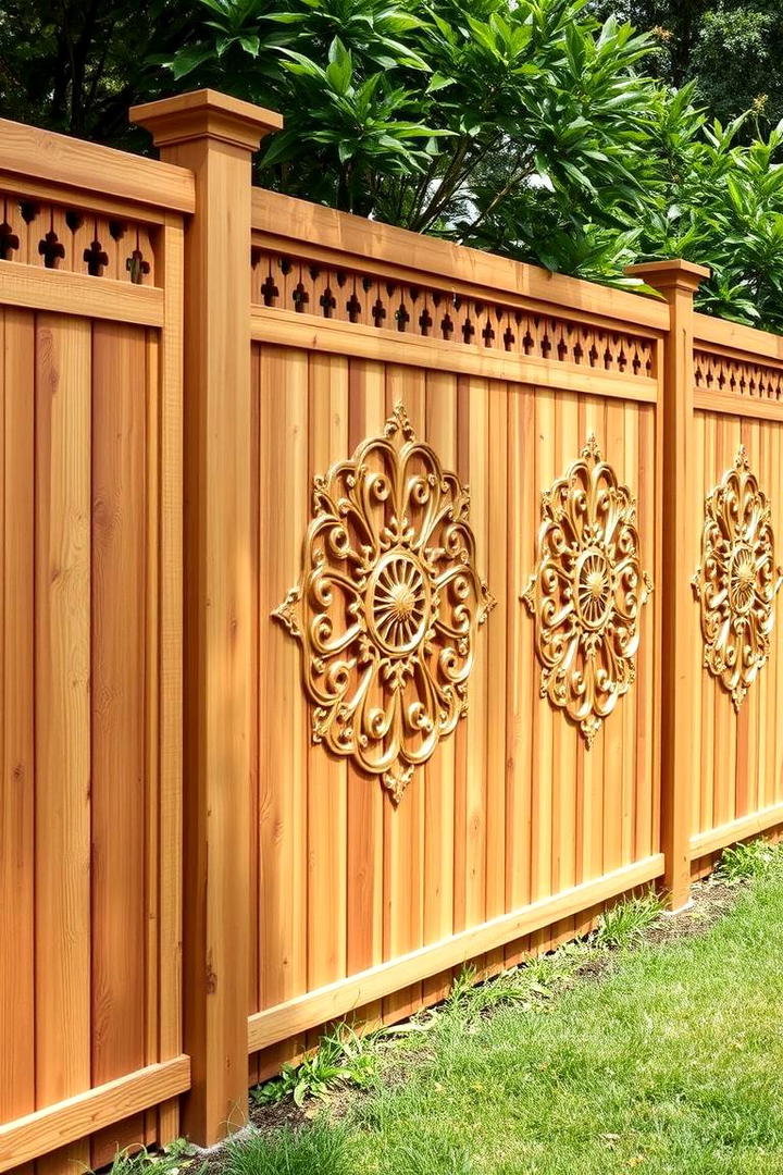 Cedar Fence with Decorative Panels - 30 Cedar Fence Ideas