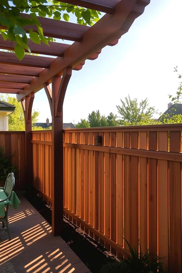 Cedar Fence with Pergola - 30 Cedar Fence Ideas