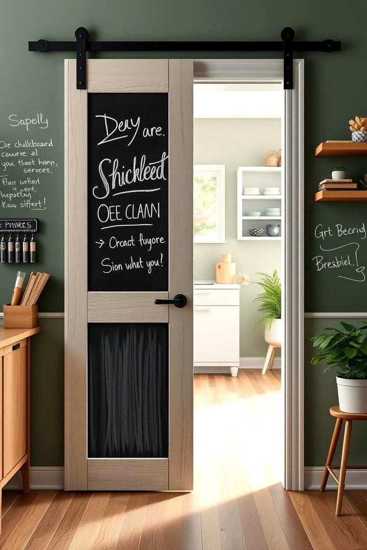 Chalkboard Feature Barn Door - 30 Barn Door Ideas