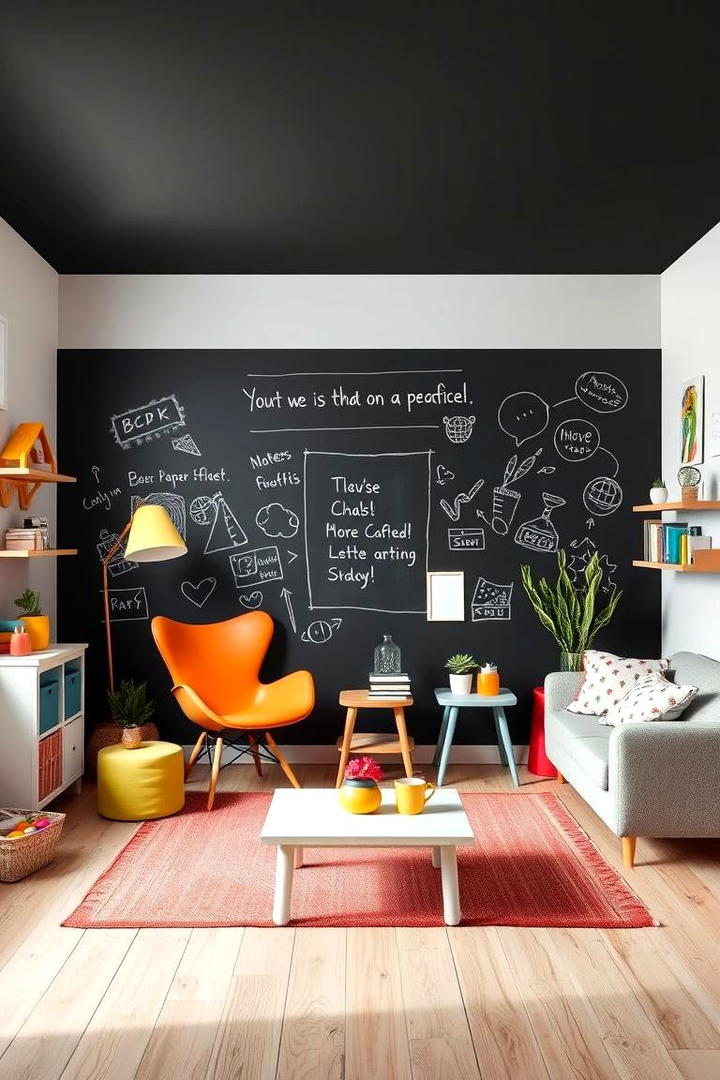 Chalkboard Paint Feature - 30 Wall Painting Ideas of Any Room