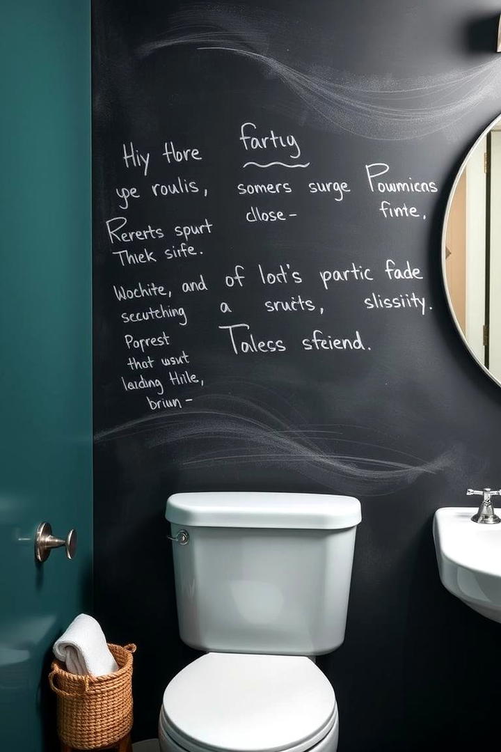 Chalkboard Wall for Notes - 30 Bathroom Wall Ideas