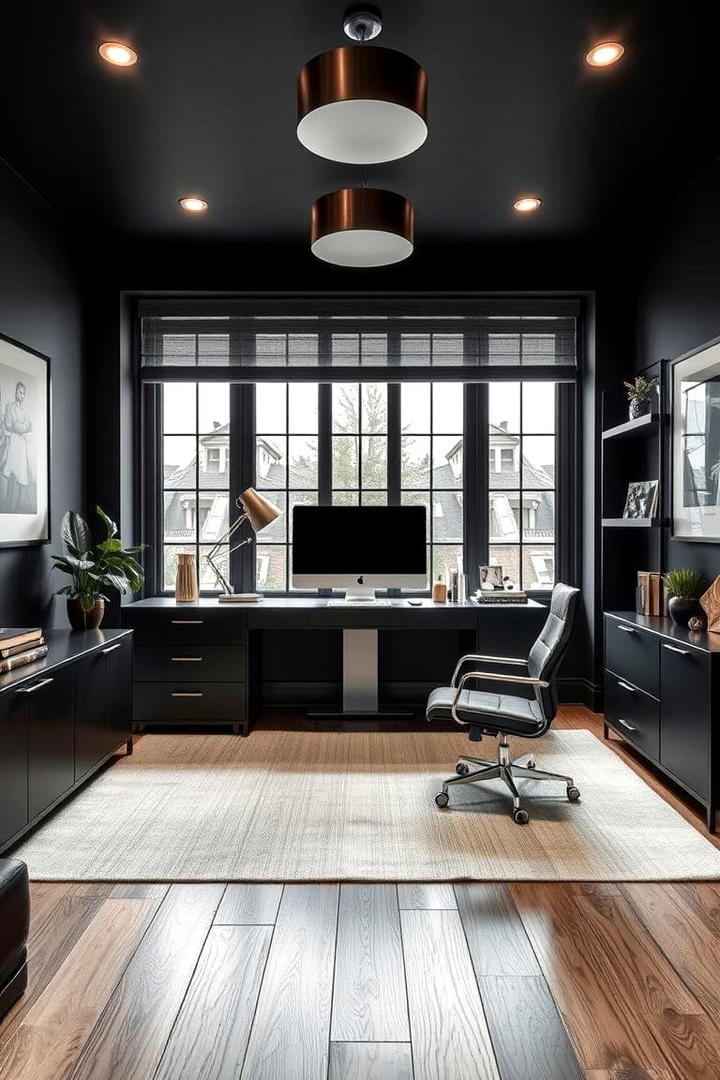 Charcoal Black Drama - 30 Home Office Paint Colors