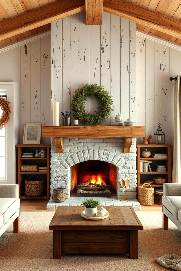 Charming Farmhouse Flair - 30 Fireplace Paint Ideas