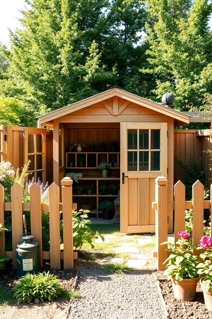 Charming Potting Shed Enclosure - 30 Split Rail Fence Ideas