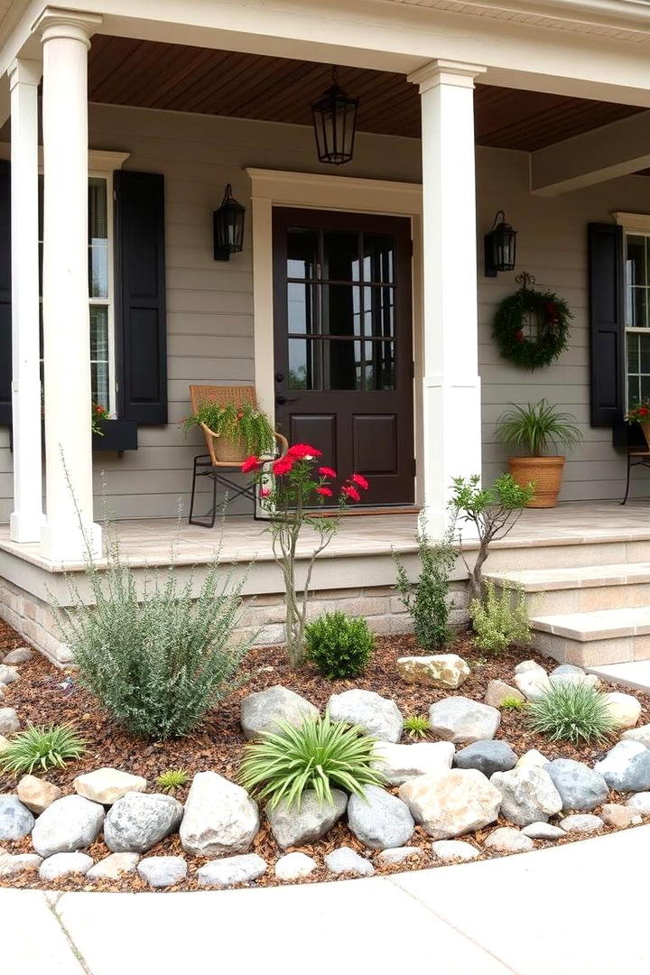 Charming Rock Garden Details - 30 Southern Front Porch Ideas