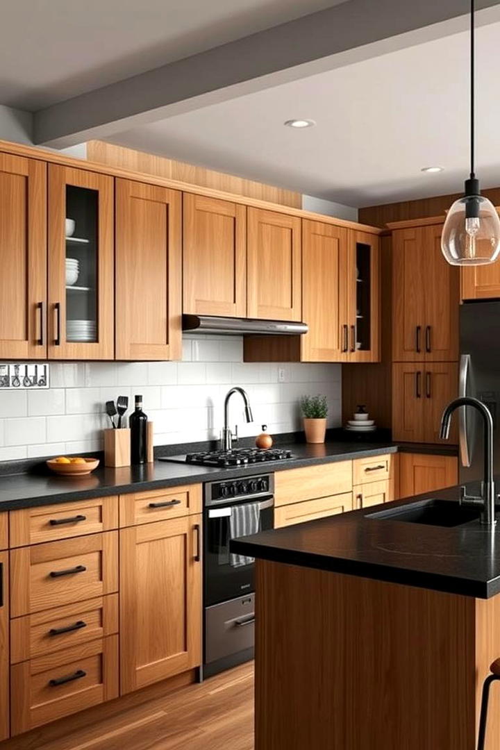 Chic Charcoal Finishes - 30 what color countertops go with oak cabinets