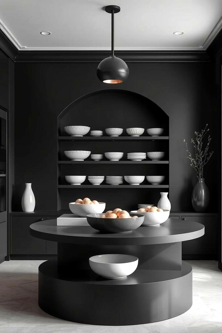 Chic Monochrome Dough Bowl Display - 30 Dough Bowl Decor Ideas