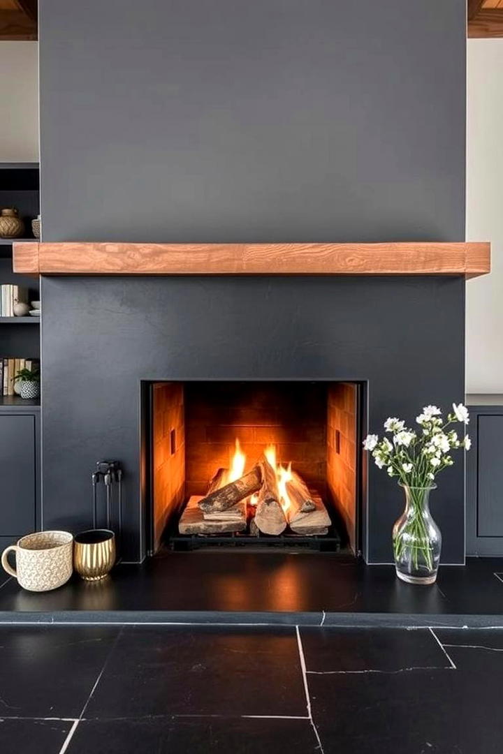 Chic Slate Surround - 30 French Country Fireplace Ideas