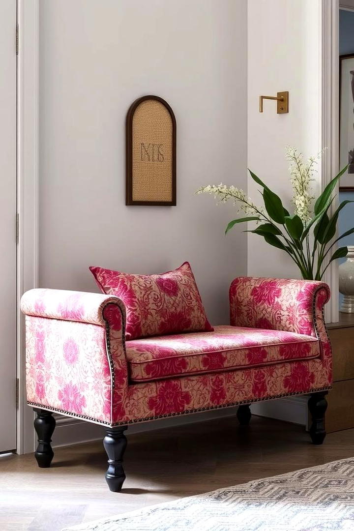 Chic Upholstered Bench with Cushion - 30 Entryway Bench Ideas