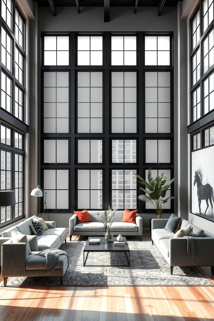 Chic Urban Loft - 30 living room grey walls black trim