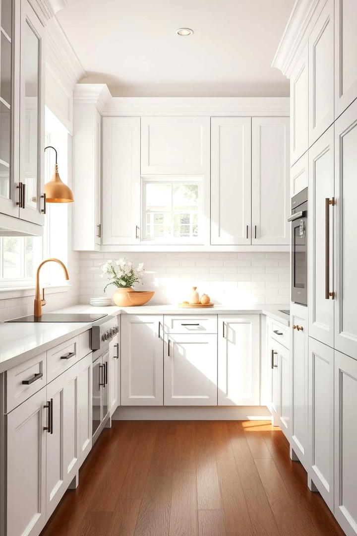 Chic White Cabinetry - 30 black white and gold kitchen ideas