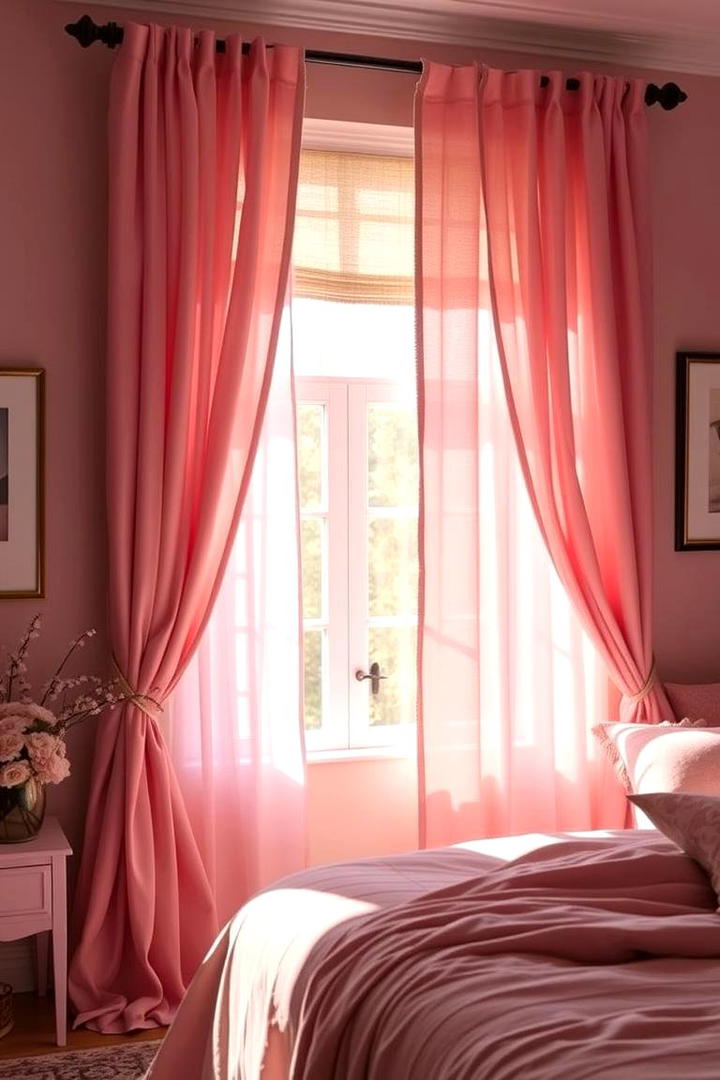 Chic Window Treatments in Pink - 30 Pink Boho Bedroom Ideas