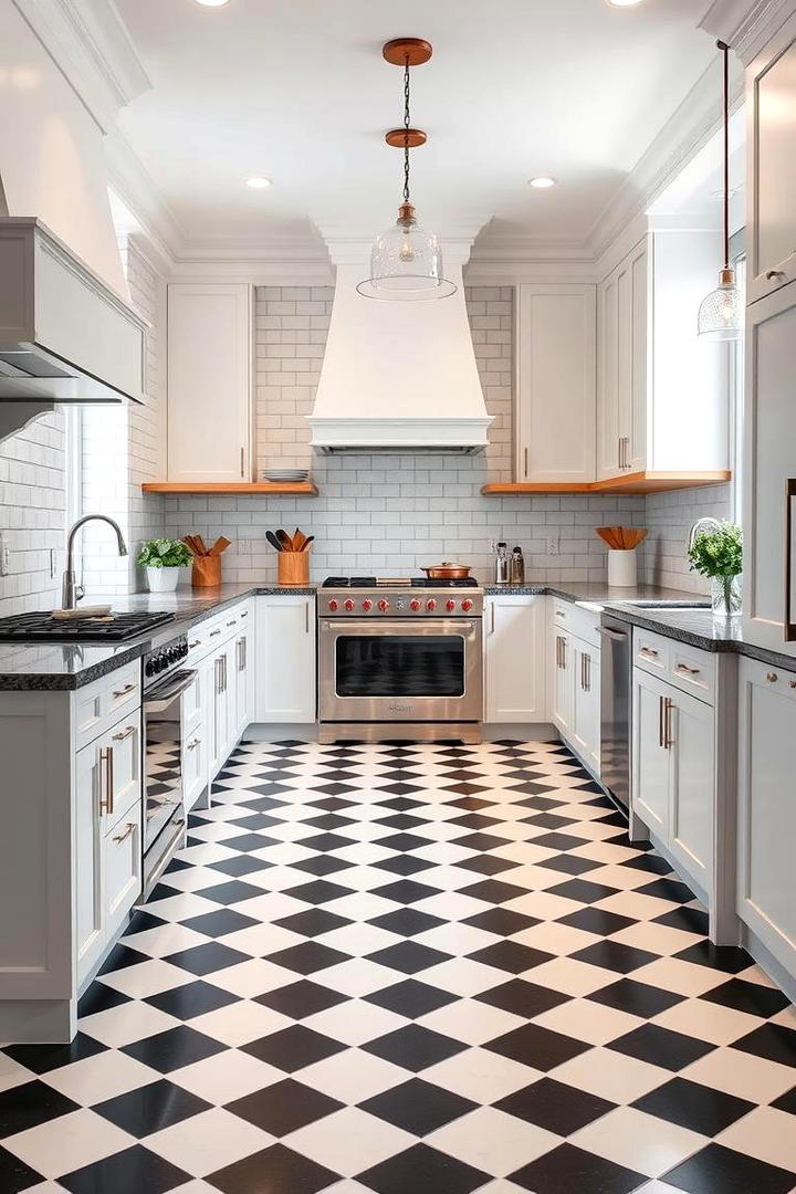 Chic and Timeless Layout - 30 Kitchens With Checkered Floors