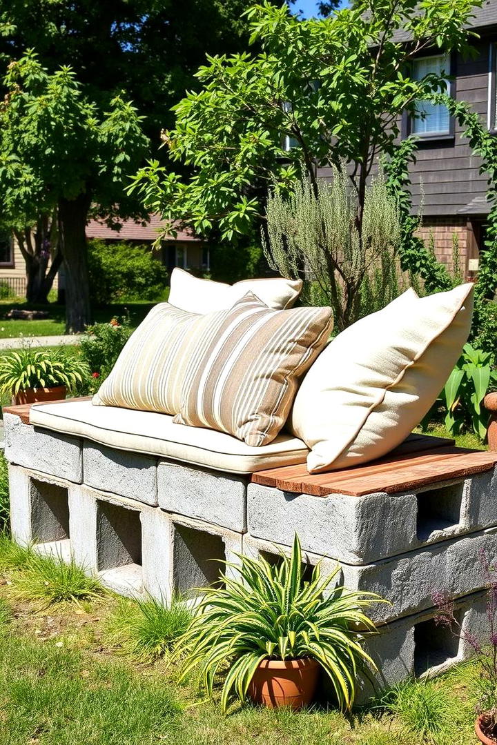 Cinder Block Garden Bench - 30 Cinder Block Garden Ideas