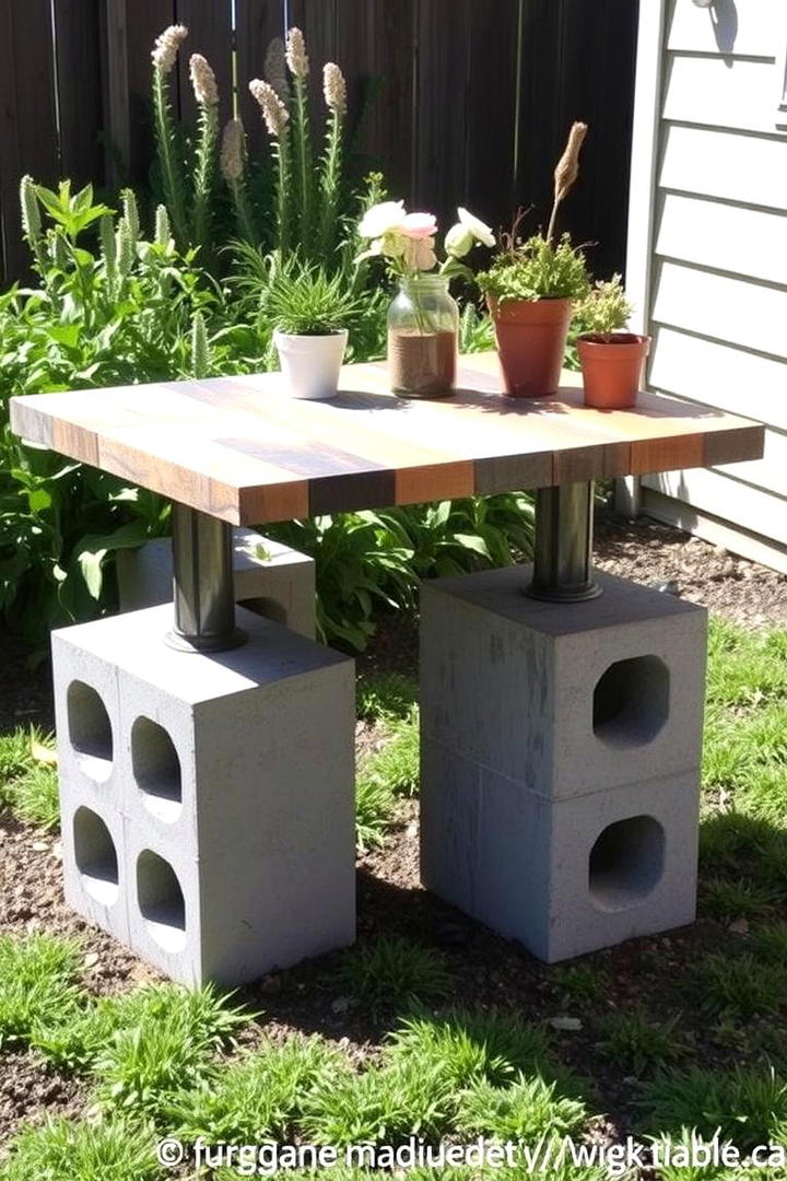 Cinder Block Garden Table - 30 Cinder Block Garden Ideas