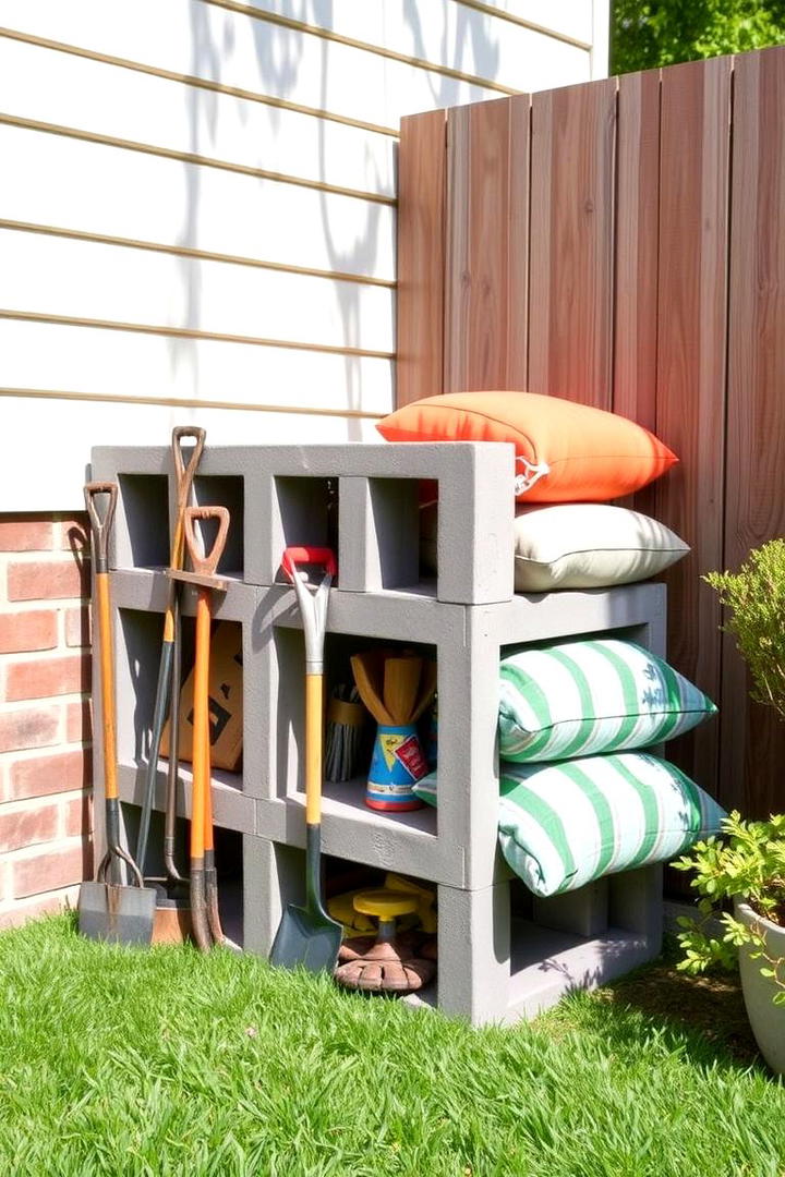 Cinder Block Outdoor Storage - 30 Cinder Block Garden Ideas