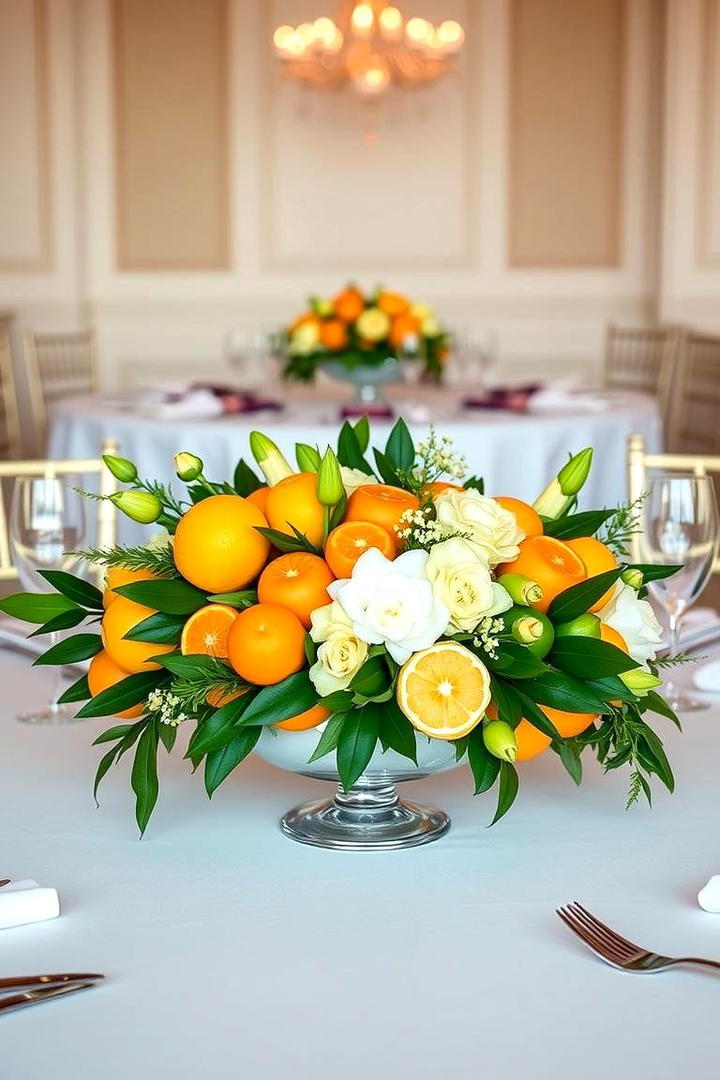 Citrus Fruit Arrangement - 30 non-floral wedding centerpiece ideas