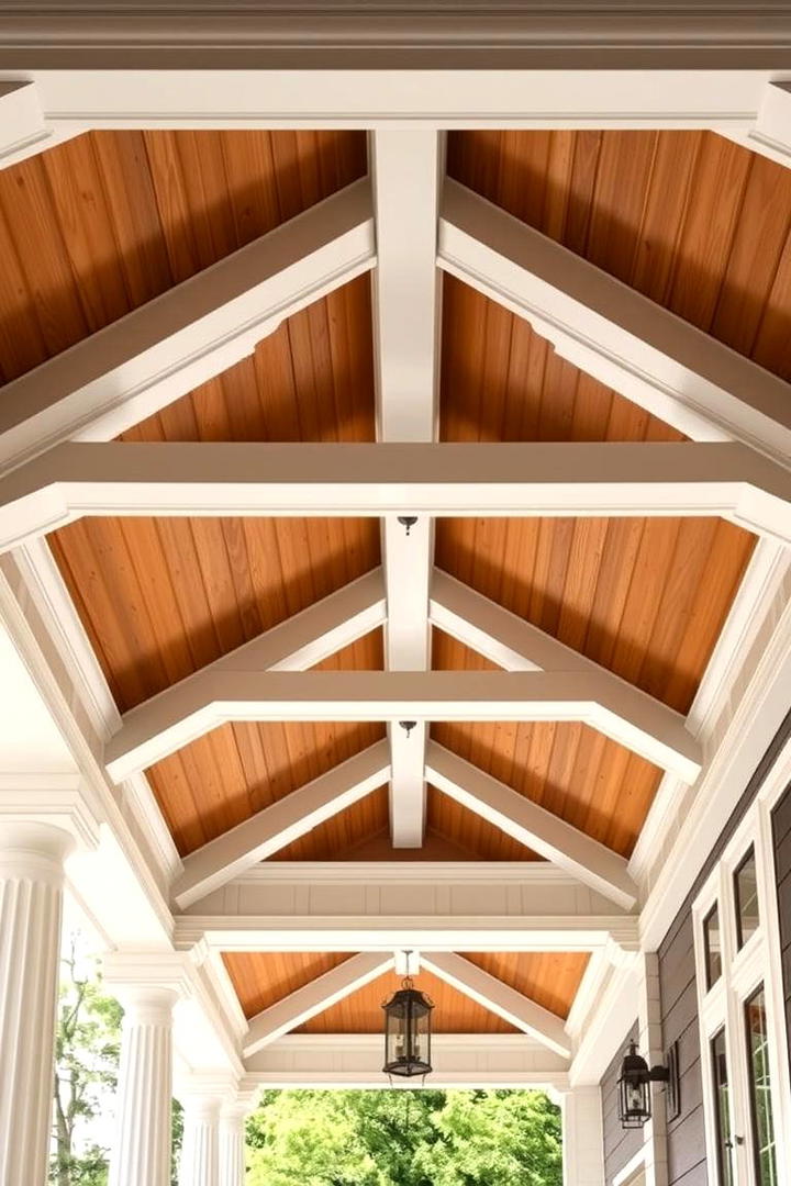 Classic Beam Embellishments - 30 Porch Ceiling Ideas