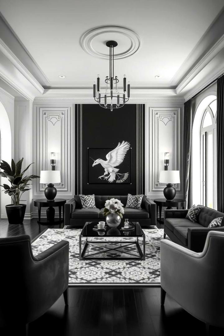 Classic Black and White Elegance - 30 Art Deco Interior Design Ideas