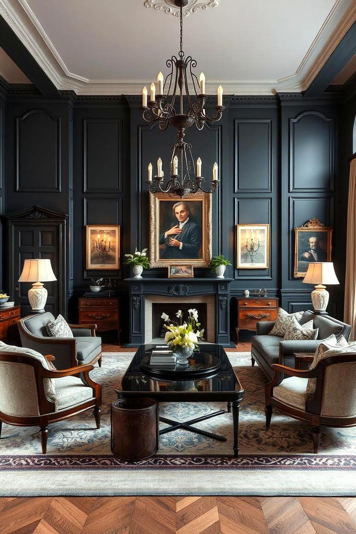 Classic Elegance with a Twist - 30 Contrasting Living Rooms With Dark Grey Walls