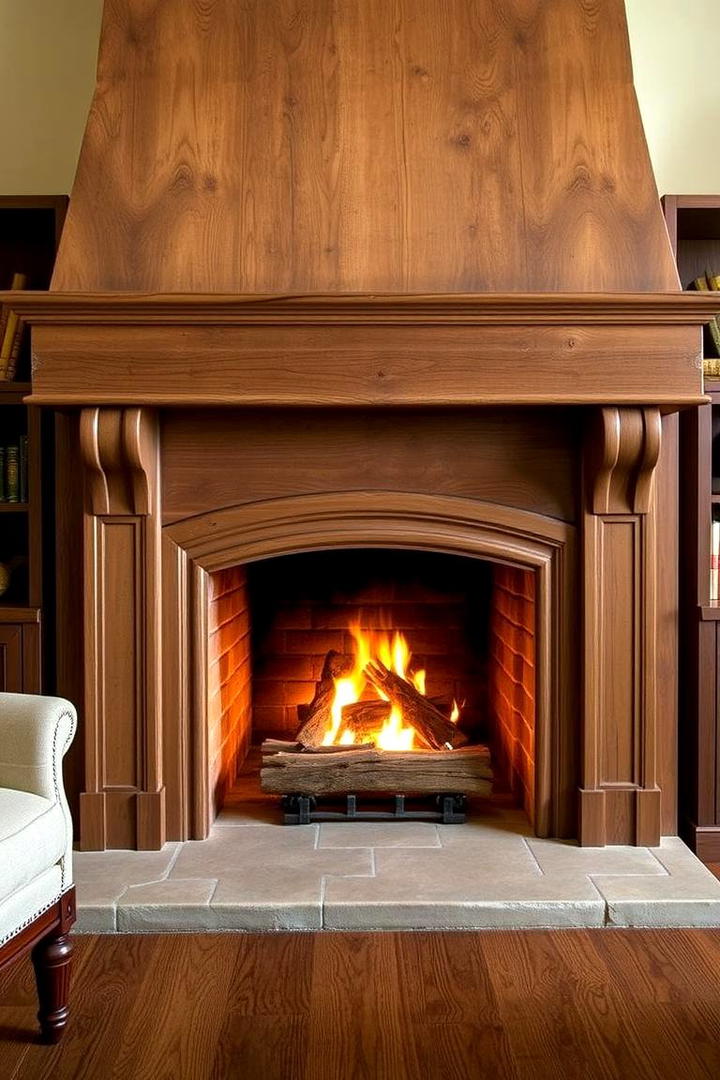 Classic French Country Wood - 30 French Country Fireplace Ideas