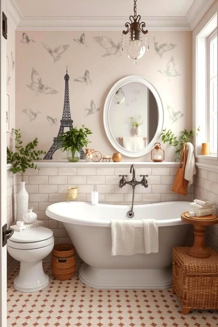 Classic French Country - 30 Bathroom Mural Ideas