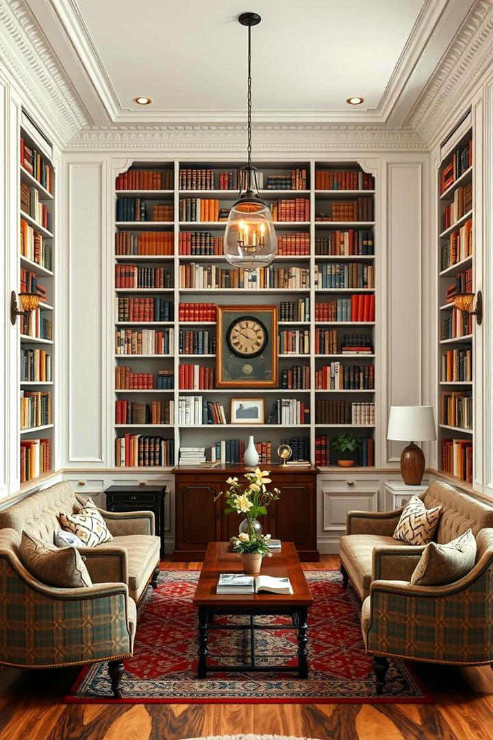 Classic Library Lounge - 30 Preppy Room Ideas