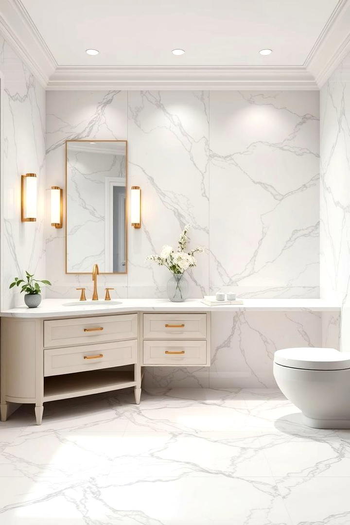 Classic Marble Finishes - 30 Romantic Bathroom Ideas