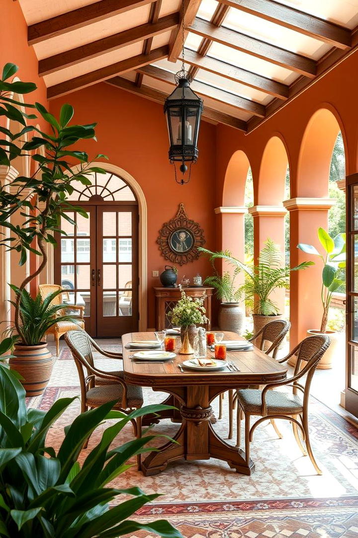 Classic Mediterranean Sunroom - 30 Sunroom Dining Room Ideas