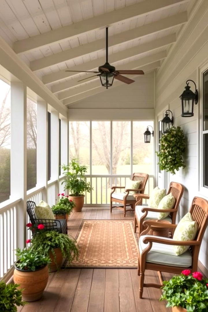 Classic Screened Porch - 30 Barndominium Front Porch Ideas