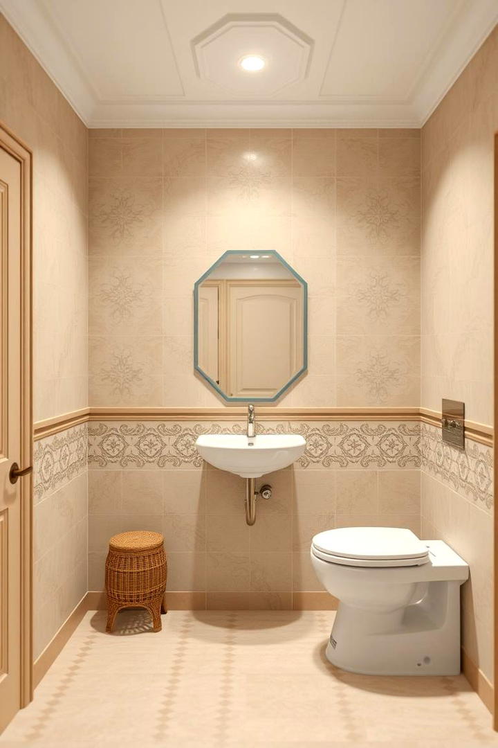 Classic Tile Accents - 30 Beige Bathroom Ideas