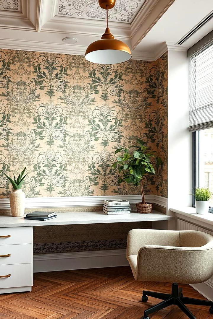 Classic Wallpaper Revival - 30 Office Wallpaper Ideas