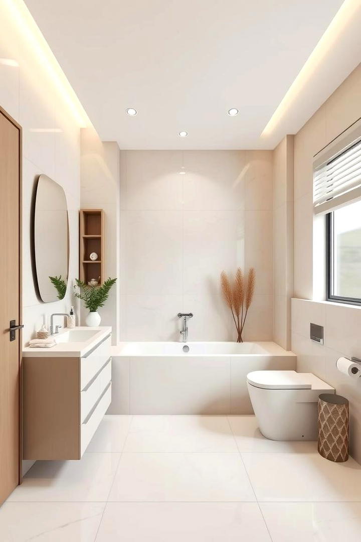 Clean and Crisp Lines - 30 Beige Bathroom Ideas