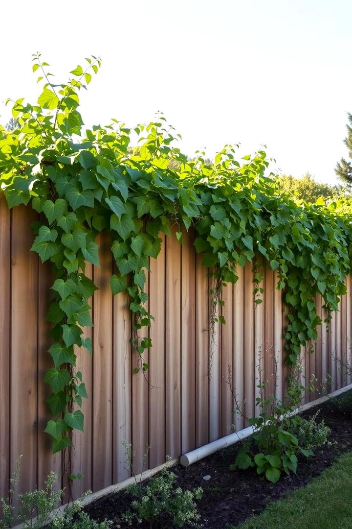 Climbing Vines Display - 30 Simple Fence Line Landscaping Ideas