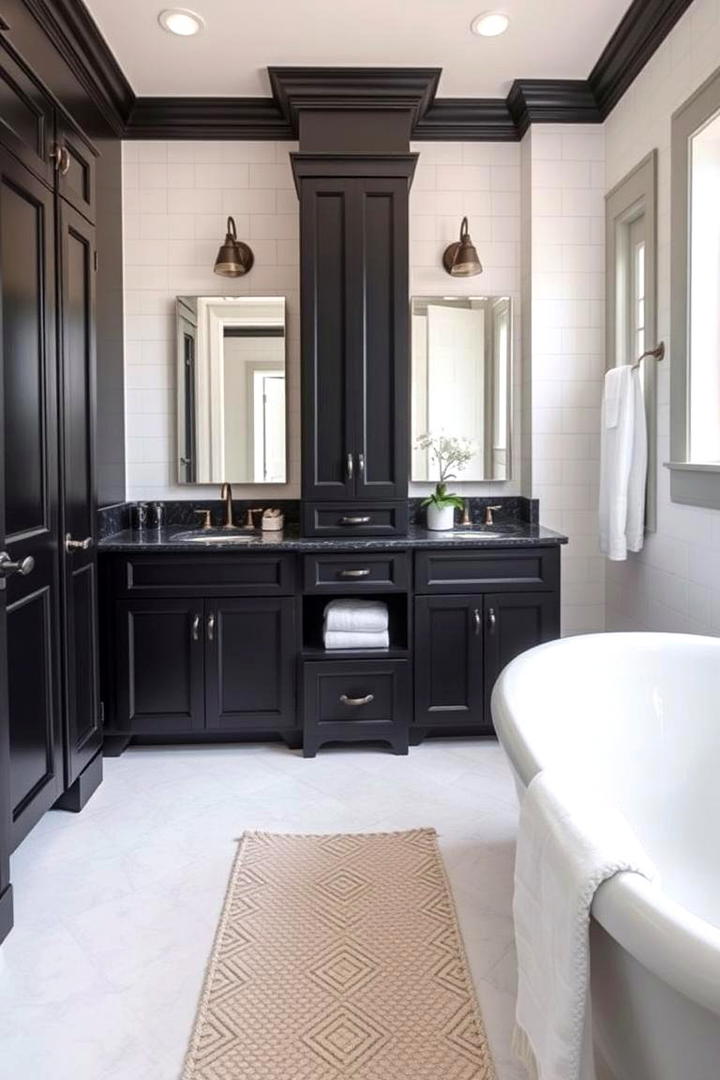 Coastal Black Twist - 30 bathroom with black cabinets ideas