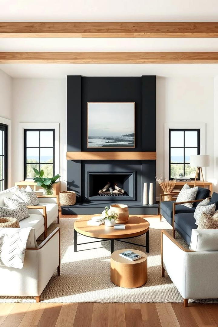 Coastal Contemporary Style - 30 Black Fireplace Ideas