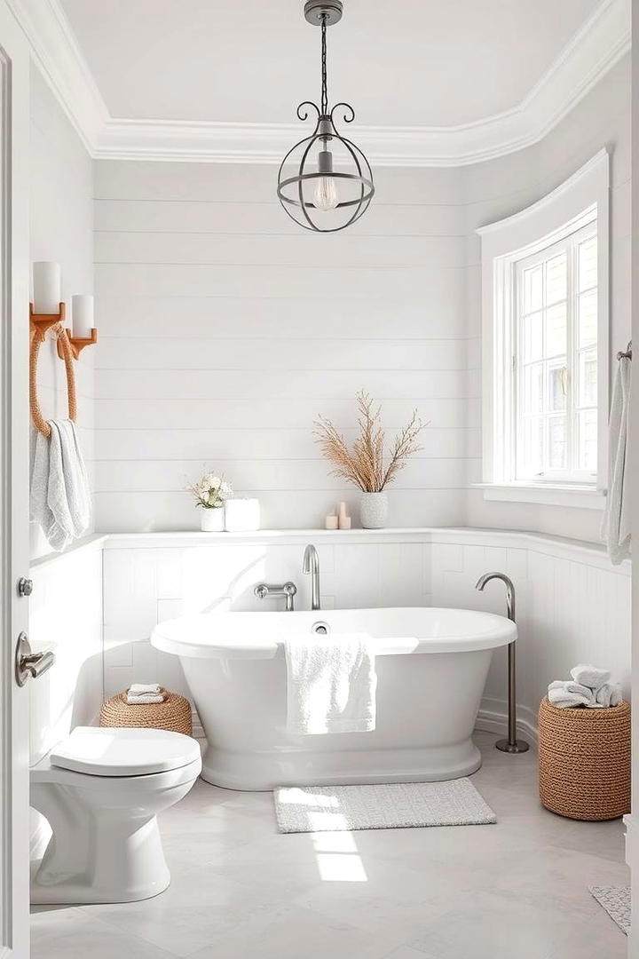 Coastal Inspired Sanctuary - 30 Grey and White Bathroom Ideas