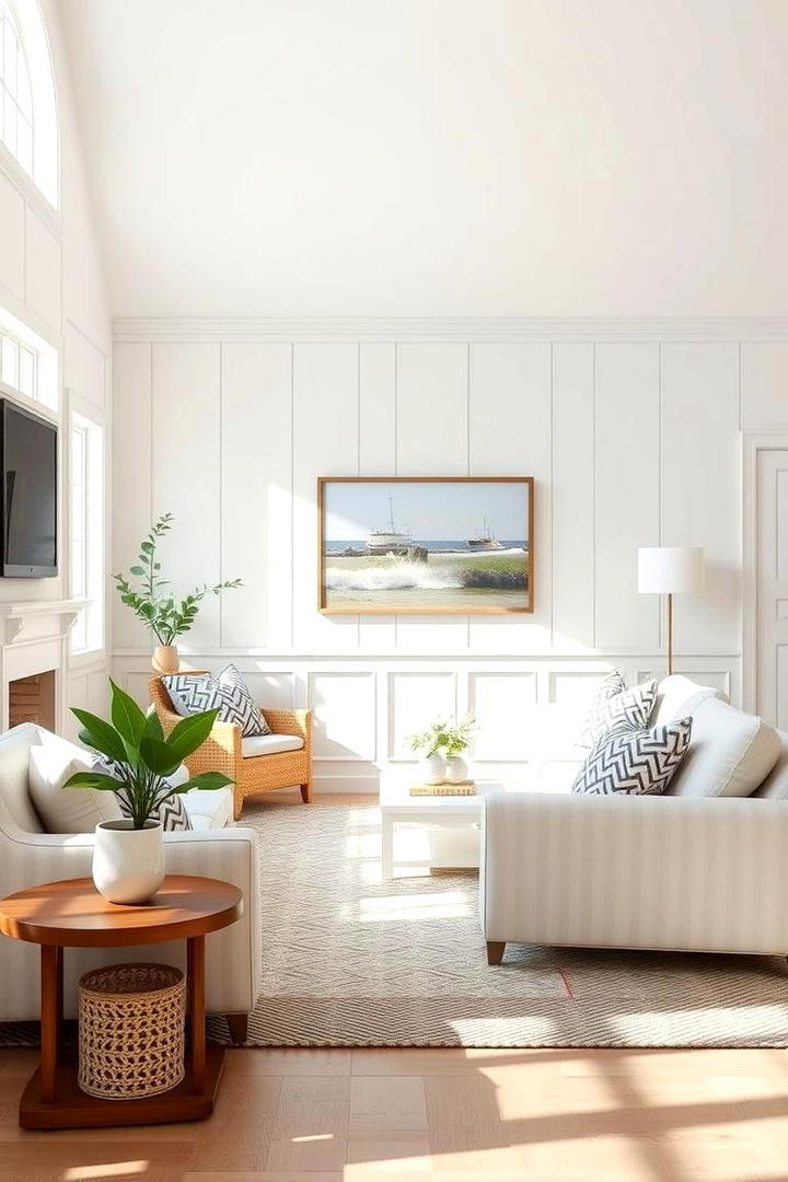 Coastal Inspired Wainscoting - 30 Living Room Wainscoting Ideas