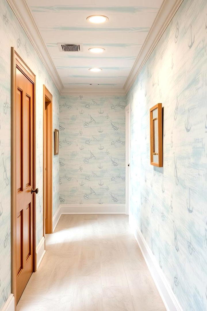 Coastal Nautical Style for a Breezy Hallway - 30 Hallway Wallpaper Ideas