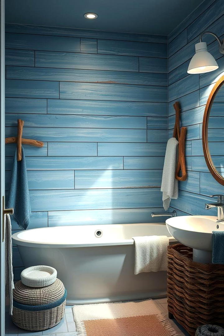 Coastal Nautical Theme - 30 Bathroom Wall Ideas