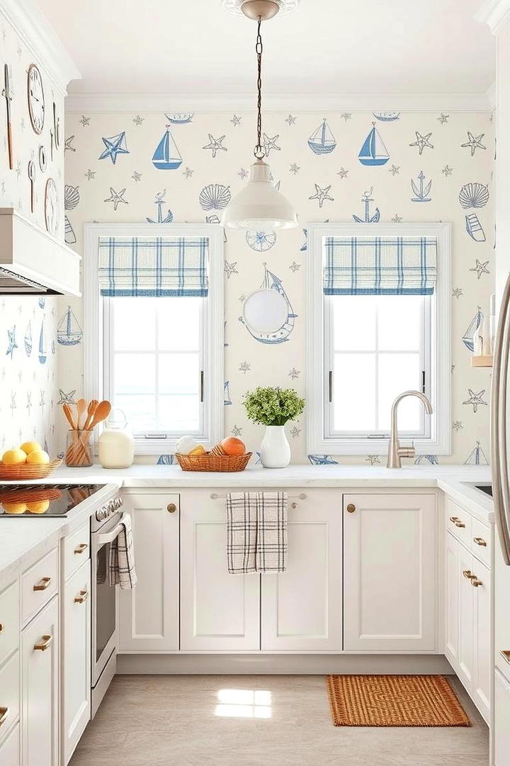 Coastal Nautical Themes - 30 Kitchen Wallpaper Ideas