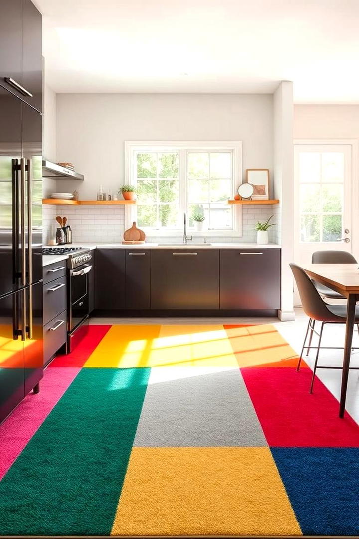 Color Blocking Rug - 30 Kitchen Rug Ideas