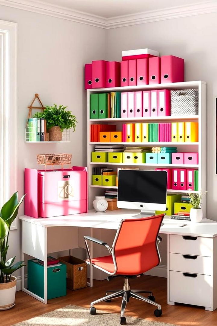 Color Coded Filing Systems - 30 Budget Home Office Ideas